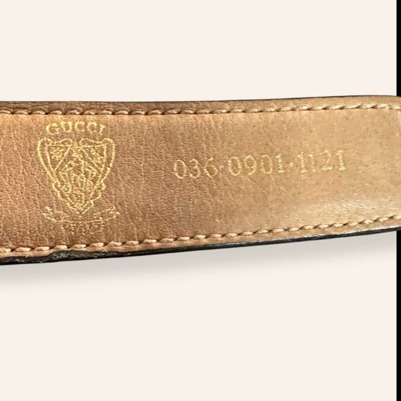 Vintage Gucci Gold Tone Monogram Brown Leather Small - Picture 4 of 7